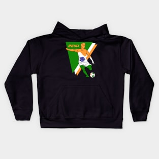 India Futbol Football Soccer Player Kids Hoodie